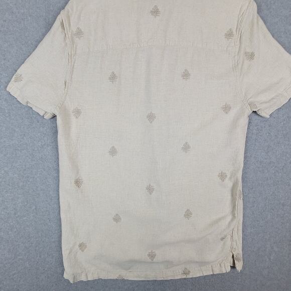 Truth by Republic Shirt Mens Size Small 55% Linen Woven Embroidered - Picture 9 of 16